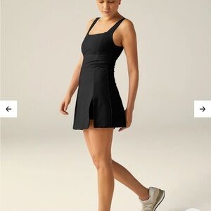 Beyond Yoga Spacedye Court Appeal Mini Dress in black spacedye